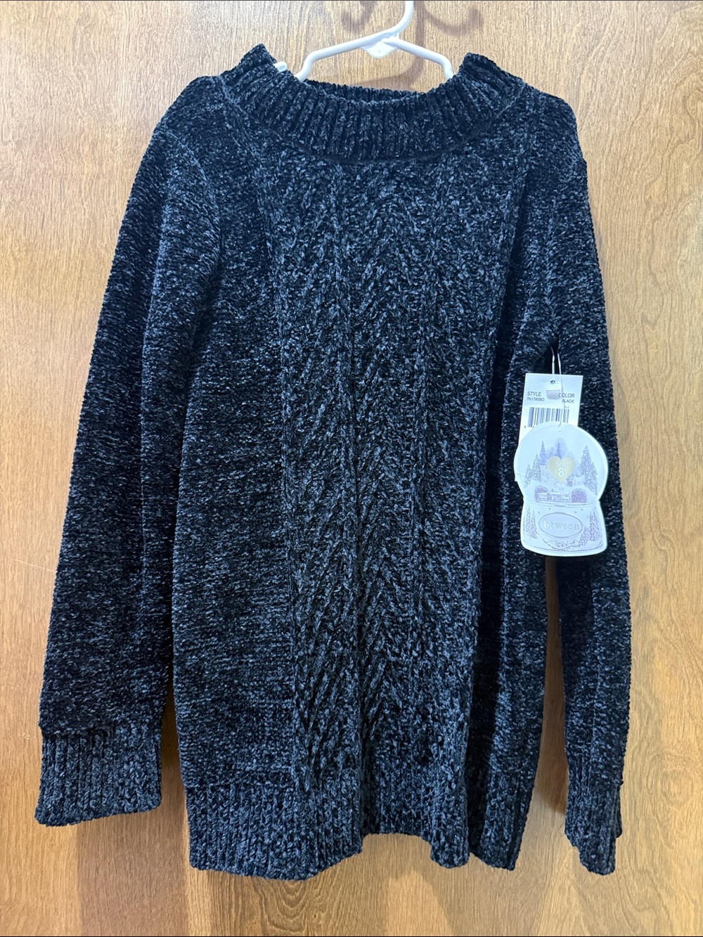 btween Black Cable-Knit Kids Sweater Set